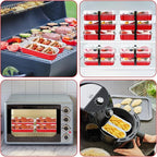 Mini Loaf Pans with Lids and Spoons (100 Pack, Red, 6.8oz) Rectangular Aluminum Foil Baking Pans