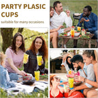KesaPlan 100 Pcs 20 oz Clear Plastic Cups, Disposable Stemless Wine Glasses, Round Bottom Plastic Cocktails Cups, Crystal Disposable Cold Drinking Cup for Birthday Wedding Meeting Christmas Party
