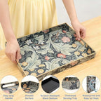 Large Tay for Ottoman Coffee Table,Modern Plastic Serving Tray with Handles,Rectangular Ottoman Tray Coffee Table Tray,Decorative Serving Tray for Living Room