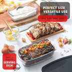EATEX Glass Bread Pans for Homemade Bread Baking, 1.9 Quart Deep Rectangular Glass Food Storage Containers with Lids BPA Free Microwave Oven & Freezer Safe - 6 Bread Loaf Pans 6 Airtight Lids Black