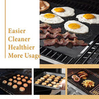 Oven Liners for Bottom of Oven, Large Heavy Duty 100% Non-stick Reusable Teflon Oven Mat,Baking Mat for Electric, Gas, Toaster Ovens, Grills,Kitchen Friendly Cooking Accessory with a sliding cut