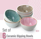 Brew To A Tea BTaT- Ceramic Cereal Bowls, 29 oz, 6 Pack, 6.3 Inches, Glazed Colors Inside, Chip-Resistant Dishwasher & Microwave Safe Bowls for Cereal, Soup, Salads, Snacks, Side Dishes