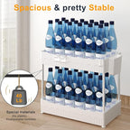 Sevenblue 2 Pack Under Sink Organizer, Under Bathroom Cabinet Organizer with Hooks Hanging Cup, Multi-Purpose Storage Shelf for Kitchen Bathroom (White, 12.8 Inch)