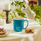 Sweese Porcelain Coffee Mugs Set of 6, 20oz Large Coffee Mugs Porcelain with Big Handle, Assorted Colors Oversized Cups for Latte, Cocoa, Tea, Festival Gift, Microwave Safe