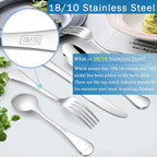Herogo 18/10 Stainless Steel Silverware Set, 20-Piece Fancy Flatware Cutlery Set for 4, Modern Tableware Eating Utensils for Home Restaurant Wedding, Mirror Polished, Dishwasher Safe