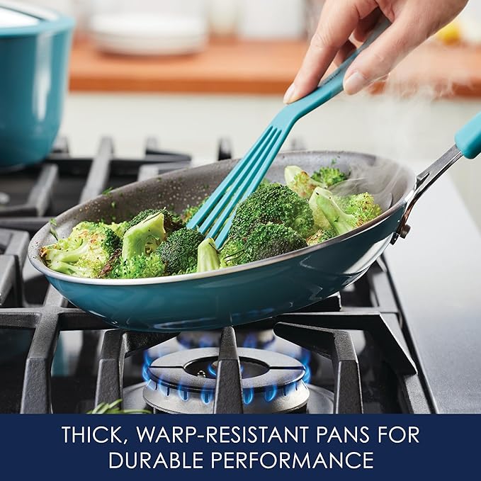 Rachael Ray Cook + Create Nonstick Frying Pan/Skillet, 10 Inch, Agave Blue