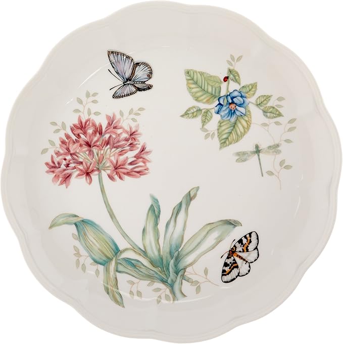 Lenox Dinnerware Set, Butterfly Meadow 18-Piece Set, Service For 6, White Porcelain, Butterfly And Flower Designs, Plates And Bowls Sets, Dishwasher Safe, Home & Kitchen (18 Pieces, Assorted)