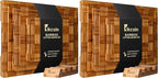 Kikcoin Extra Large Bamboo Cutting Boards, (Set of 3) Chopping Boards with Juice Groove Bamboo Wood Cutting Board Set Butcher Block for Kitchen, End Grain Serving Tray (Pack of 2)