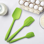 Silicone Spatula 3‑Piece Set Heat Resistant 600°F Non‑Stick Rubber Spatulas with Stainless Steel Core ALLWIN HOUSEWARE Large Spatula, Spoonula & Mini Spatula for Cooking & Baking, Green