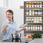 Magnetic Spice Rack for Refrigerator Seasoning Organizer for Spice Fridge Shelf storage Magnetic Shelf with Hook for Oven(6pack) (4Pack-Cut out-grey)