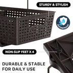 Simple Houseware 2 Tier Bathroom Organizer Tray Pull-Out Sliding Drawer, Under Sink Storage, Brown