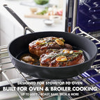 GreenPan 9.5” & 11” Ceramic Nonstick Frying Pan Skillet Set, PFAS-Free, Hard Anodized Cookware, Induction Compatible & All Cooktops, Dishwasher & Oven Safe, GP5 Stay-Flat Surface, Black