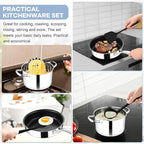 TeamFar 8 PCS Silicone Cooking Utensils - 446°F Heat Resistant Kitchen Silicon Utensils Set, Turner, Spatula, Spoon, Whisk, Kitchen Cooking Gadgets Tools for Nonstick Cookware, Dishwasher Safe-Black