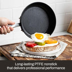 All-Clad HA1 Expert Hard Anodized Nonstick Frying Pan Set, 2-Piece 10" & 12" Skillet Set, Dishwasher-Safe, Oven-Safe Up to 500°F Compatible with All Stovetops (Gas, Electric & Induction) - Black