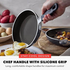 GreenPan x Bobby Flay 2 Piece- 8” and 10” Nonstick Frying Pan Skillet Set, PFAS-Free Diamond Ceramic, Induction Suitable, Stay-Cool Silicone Handle, Easy Clean Dishwasher & Oven Safe, Black