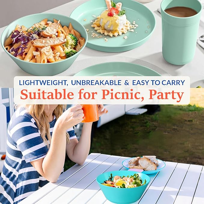 Homestockplus 50 Oz Wheat Straw Bowls Set of 6 - Unbreakable, Stackable & Microwave Safe, Multicolor Large Cereal Bowls for Oatmeal, Soup, Ramen, Salad, Popcorn, etc. Safe for Kids & Family