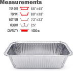(100 Pack) Premium 2-LB Bread Loaf Baking Pans - 8.5" x 4.5" x 2.5" l Heavy Duty l Disposable Aluminum Foil Tins for Cakes Meatloaf Lasagna