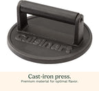 Cuisinart 6.5" Cast Iron Smashed Burger Press,Round Flat Edge Grill Press for Crispy Smash Burgers,Burger Tool for Grill and Griddle Accessories, BBQs and Tailgates,(Pack of 8)