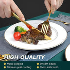 Gold Silverware Set, OGORI 30-Piece Gold Forged Stainless Steel Flatware Set, Service of 6