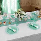 DaYammi 350 Pieces Green Glitter Dinnerware Set 50 Guest for Party St Patricks Day Plates - 50 Dinner Plates, 50 Dessert Plates - 50 Per Rolled Napkins with Green Cutlery - 50 Disposable Cups 9 OZ