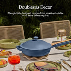 Our Place Large Always Pan | 12.5" Ceramic Pan with Modular Lid & Beechwood Spatula | Patented 10-in-1 Nonstick, Non-Toxic Cookware Made Without PFAS | Induction & Oven-Safe up to 450°F | Char