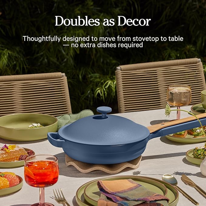 Our Place Large Always Pan | 12.5" Ceramic Pan with Modular Lid & Beechwood Spatula | Patented 10-in-1 Nonstick, Non-Toxic Cookware Made Without PFAS | Induction & Oven-Safe up to 450°F | Char