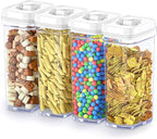 DWËLLZA KITCHEN Airtight Food Storage Containers with White Lids 1.7L - 4 Pc Air Tight Pantry Storage Containers Clear Kitchen Organization and Storage Set BPA-Free - Keeps your Food Fresh & Dry