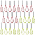 24 Sets 8 Inch Whisks Bulk DIY Fillable Whisk Gifts Colored Silicone Whisks for Cooking Heat Resistant Egg Beaters for Candy Holder Party Favors
