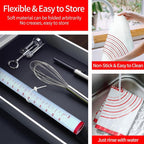 Silicone Baking Mat Super Large, 32x24 inch Silicone Pastry Non Stick Kneading Mat with Cable Ties and Dough Scraper, Measurement Food Grade Silicone Mat for Rolling Dough