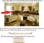 Gold Cooking Utensils Set, Kyraton Stainless Steel 37 Pieces Kitchen Utensils Set with Titanium Gold Plating, Kitchen Gadgets Tool Set with Utensils Racks Heat Resistant Dishwasher Safe