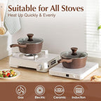 SENSARTE Saucepan Nonstick with Lid 1.5 Quarts Granite Coating Sauce Pot Small Kitchen Cooking Pot, Induction Comptable, Free of Intentionally Added PFOA