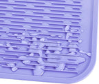 MicoYang Silicone Dish Drying Mat for Multiple Usage,Easy clean,Eco-friendly,Heat-resistant Silicone Mat for Kitchen Counter or Sink,Refrigerator or Drawer Liner Light Purple 3XL 28 inches x 18 inches
