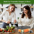 HomeHacks Vegetable Chopper Vegetable Cutter, 15 in 1 Kitchen Gadget, Dicer, Slicer, Onion Cutter, Salad, Cheese Grater & Egg Separator - Multi-Functional Veggie Chopper Lid with Handle (Grey)