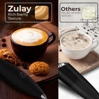 Zulay Kitchen Patented Tornado Triple Whisk Milk Frother with 4 Duracell Batteries – Handheld Foam Maker for Coffee, Lattes, Matcha & Hot Chocolate – Rich, Creamy Froth in Seconds
