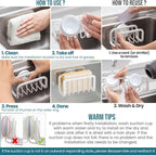 TAILI Sponge Holder for Kitchen Sink with Strong Suction Cup, Rustproof Aluminum Sink Caddy for Sponges, Removable Sponge Holder, Dish Brush for Scraper - Gold