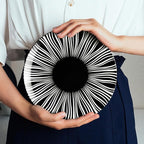 Black and White Striped Ceramic Plates Set of 6-6 Inch Zebra Pattern Dessert & Appetizer Plates, Minimalist Porcelain Dish Set, Microwave, Oven & Dishwasher Safe