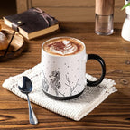 AmorArc Large Coffee Mugs Set of 6, 18oz Ceramic Coffee Cups with Sea Life Textured Patterns for Tea Latte Cocoa. Easy to Hold&Clean, Dishwasher&Microwave Safe, Matte