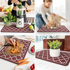 WISELIFE Dish Drying Mat Super Absorbent Drying Mat Large Dish Drying Mats for Kitchen Counter Easy Clean Dish Mat Kitchen Drying Mat16"x 24" Stylish Red