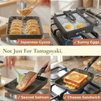 Tamagoyaki Pan - Japanese Omelette Pan Nonstick PFOA-Free - Japanese Egg Pan - Omelet Pan - Square Frying Pan Rolled Omelette Egg Roll - Tamago Skillet 7x6 All Stovetops