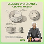 TEANAGOO 7-PCS Pink Matcha Whisk Set with Cherry Blossom Design, Complete Ceremony Kit, Ceramic Chawan Bowl with Spout, Whisk & Accessories, Traditional Matcha Tea Set for Lattes& Gift Giving