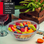 48 oz Clear Plastic Serving Bowls (12 Pack) Disposable Candy Dishes, Buffet Containers for Chips, Popcorn, Snacks, Mints, Salad Bar, Snack Bowl Parties, Office Desk, Bridal Shower, Party Supplies