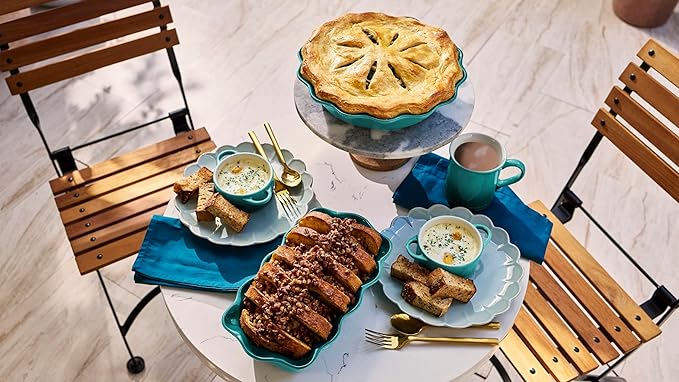 Le Creuset Stoneware Heritage Fluted Loaf Pan, 9", Riviera