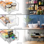 Sorbus Large Clear Storage Drawers (2 Pack) – Stackable Pull-Out Storage Bins with Handles, Slide Out Organizer Drawers for Pantry, Fridge, Kitchen – Stackable Acrylic Storage Bins