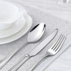 30-Piece Silverware Set, HaWare Stainless Steel Flatware Service for 6, Pearled Edge Tableware Cutlery Include Knife/Fork/Spoon, Beading Eating Utensil for Home, Mirror Polished, Dishwasher Safe