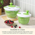 Cuisinart Salad Spinner- Wash, Spin & Dry Salad Greens, Fruits & Vegetables, 3qt, CTG-00-SSAS