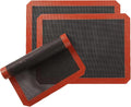 Silicone Baking Mat with Microperforated,Non Slip Reusable Eclair perforated Baking Sheets,Oven Liner for Oven, Cookie Tray, Pizza Mat, Heat Resistant,16.5 * 11.6 inch (3, Red)