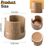 Zoeeker Sponge Holder for Kitchen Sink, Ceramic Sink Caddy Scrub Sponge Tray Dish Rack for Scrubbers, Kitchen Organizer, Brown