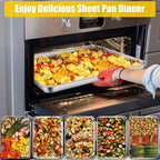 Homikit Baking Pan Sheet Set of 2, Stainless Steel Cookie Sheets Tray for Oven, 20 x 14 Large Metal Half Sheet Bakeware for Cooking Baking, Rustproof & Heavy Duty, Mirror Finish & Dishwasher Safe