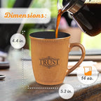 Christian Art Gifts Saddle Tan Stoneware Coffee Mug – 13 oz. Microwave and Dishwasher-safe Lead-free Inspirational Scripture Coffee and Tea Mug for Men & Women with Bible Verse: Trust – Psalms 91:2