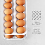 YouCopia RollDown® Egg Dispenser, Rolling Eggs Dispenser and Organizer for Refrigerator Storage, Double Track